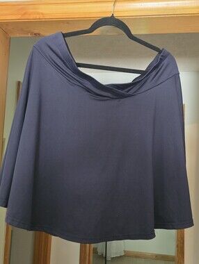Women's Navy Blue Skort with Drape Waist